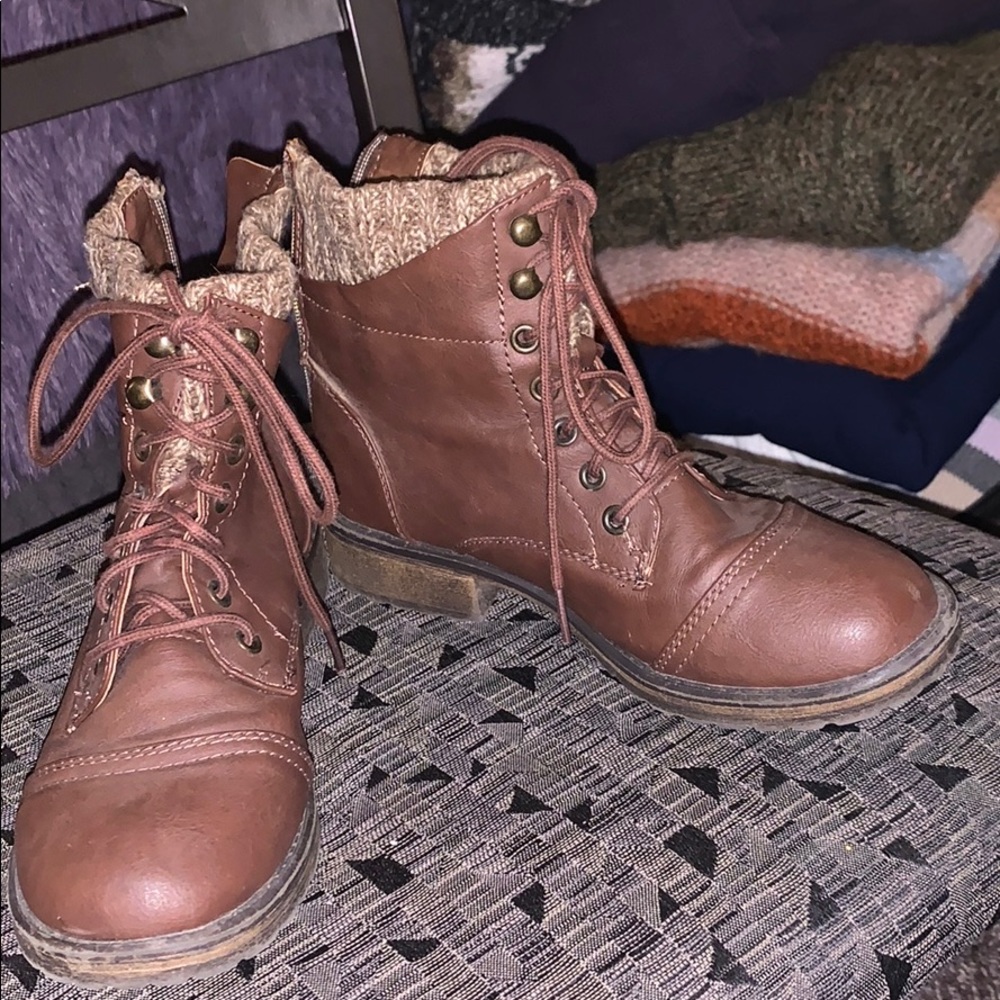 Brown Combat Boots
